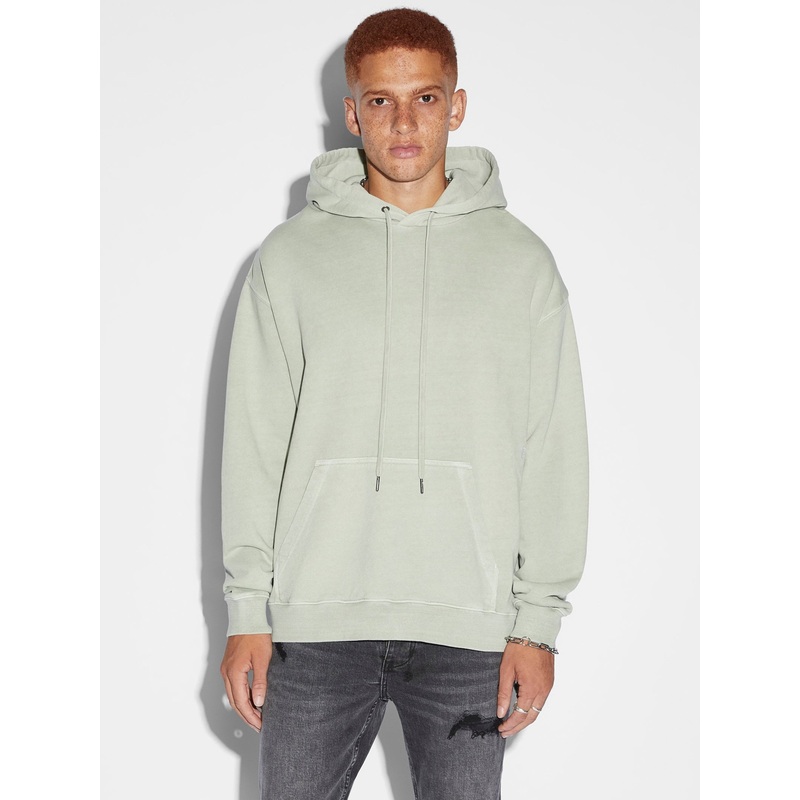 Ksubi Mens Long Sleeve Hoodie Sweatshirt Large Green Solid Oversized