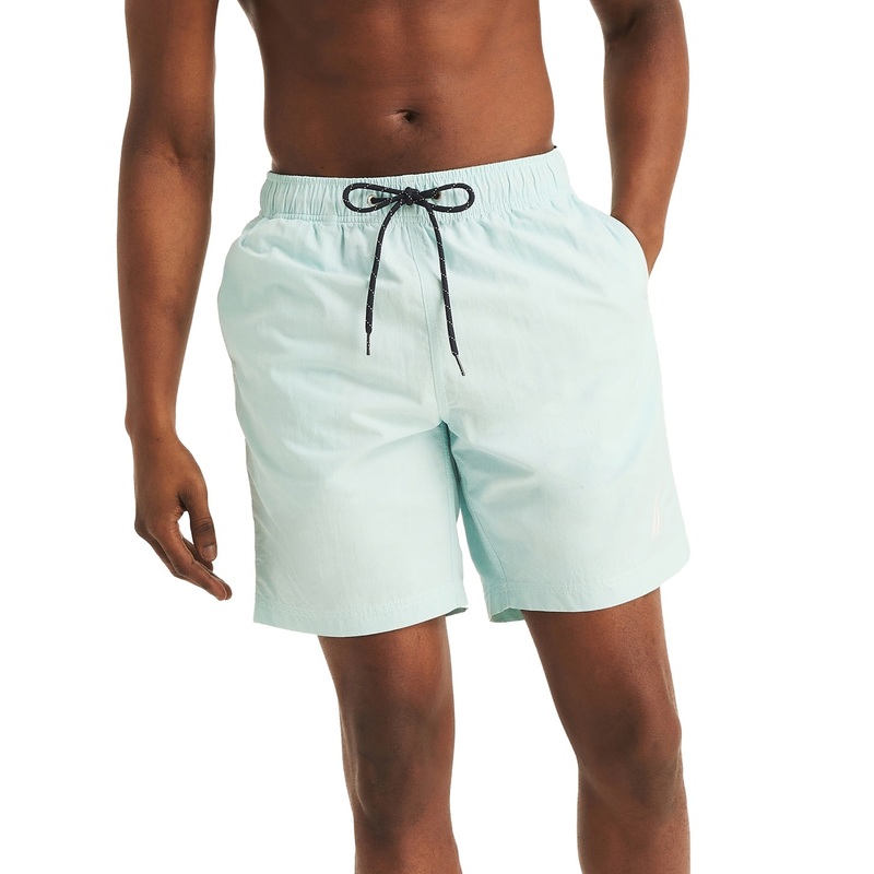 Nautica Mens Regular fit Trunks Swimwear 8 Inseam Medium Blue Solid