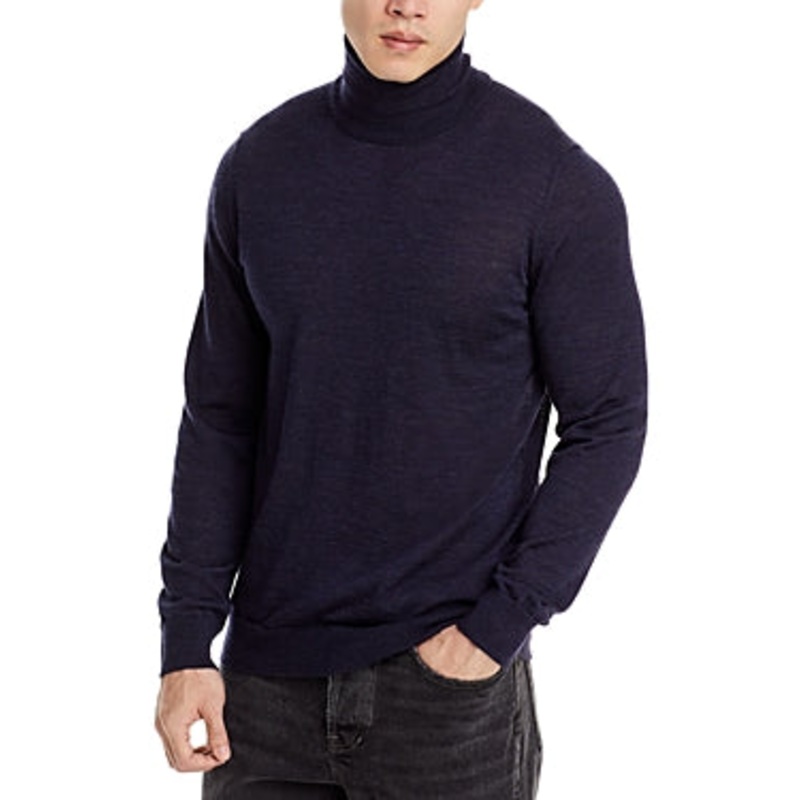 Nn07 Mens Regular fit Long Sleeve Turtleneck Sweater Large Turtleneck Navy Blue