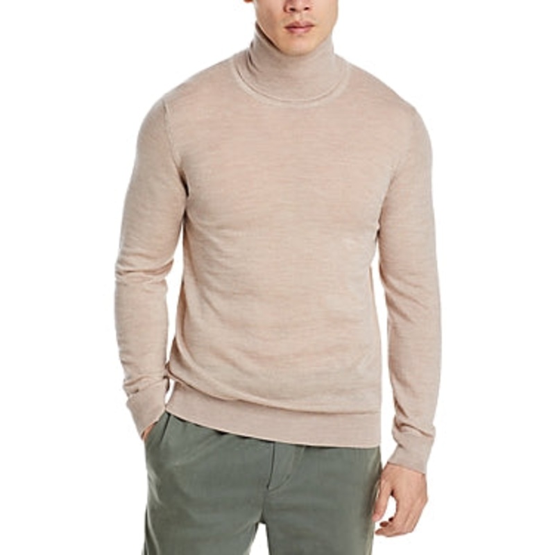 Nn07 Mens Regular fit Long Sleeve Turtleneck Sweater Small Turtleneck Beige