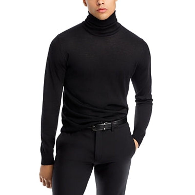 Nn07 Mens Regular fit Long Sleeve Turtleneck Sweater Small Turtleneck Black
