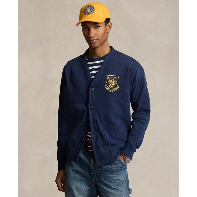 Polo Ralph Lauren Mens Regular fit Fleece Cardigan Sweater Large Blue