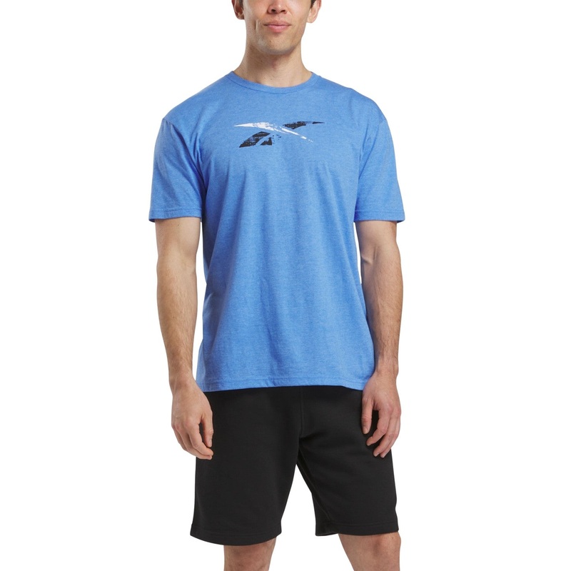 Reebok Mens Regular fit Short Sleeve T-Shirt Shirt Large Blue