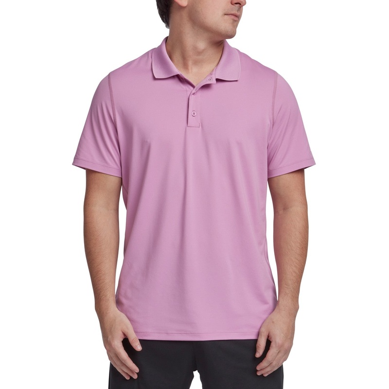 Reebok Mens Regular fit Short Sleeve Training Polo Shirt XXL Pink Solid
