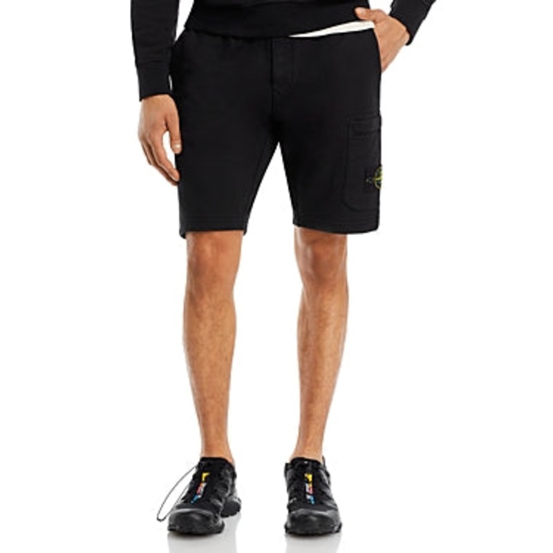 Stone Island Mens Regular fit Cargo Shorts Small Black Solid