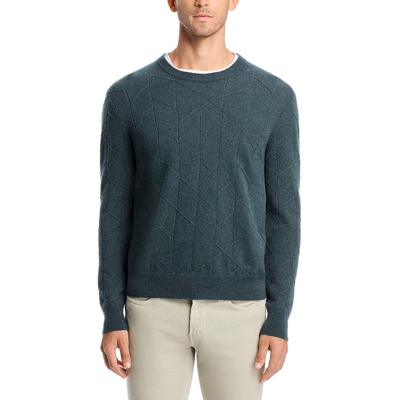 The Men's Store Mens Regular fit Crewneck Sweater Large Green
