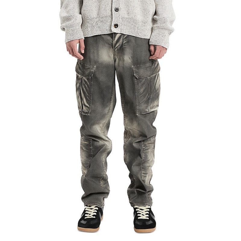 Vayder Mens Catalano Regular fit Tapered Cargo Pants 34 / 32 Black