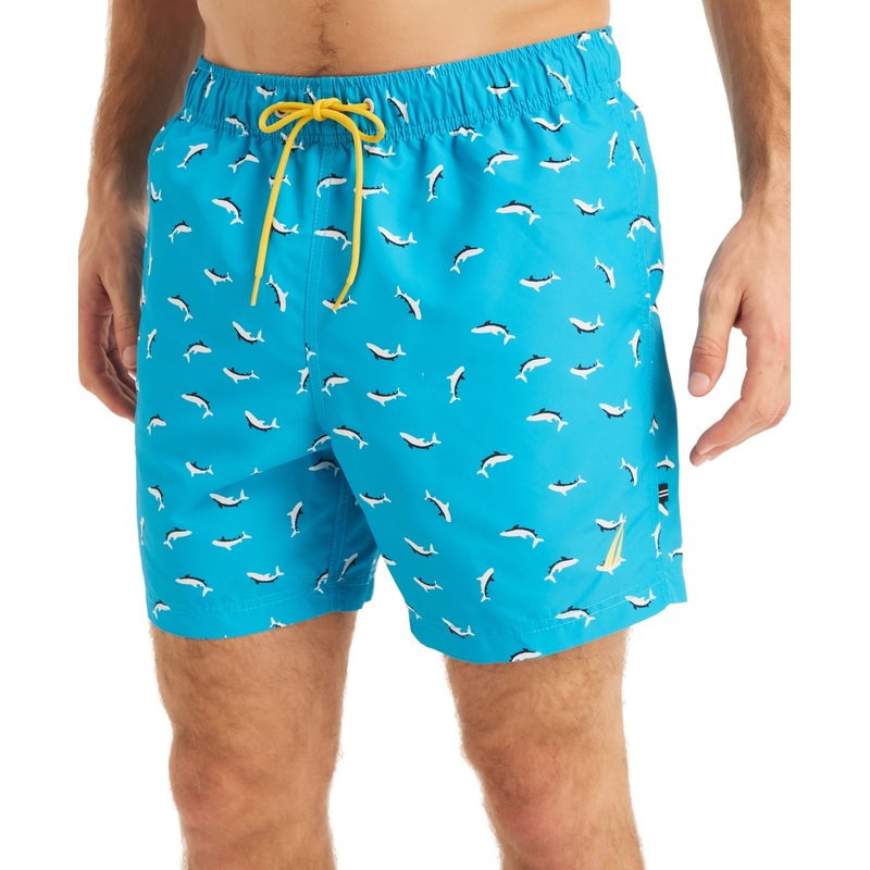 Nautica Mens Regular fit Trunks Swimwear Small 6 Inseam Blue
