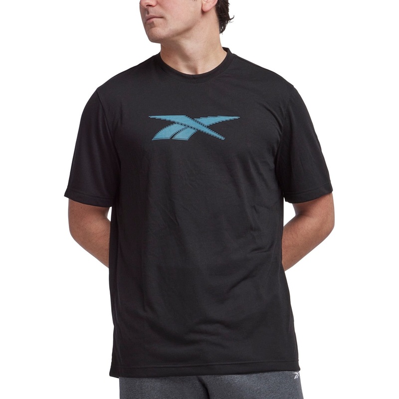 Reebok Mens Regular fit Short Sleeve T-Shirt Shirt Large Black Solid