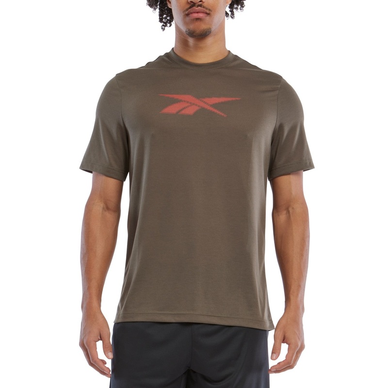 Reebok Mens Regular fit Short Sleeve T-Shirt Shirt Large Green Solid