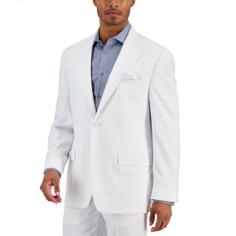 Sean John Mens Classic fit Suit Jacket Blazer 44 R White