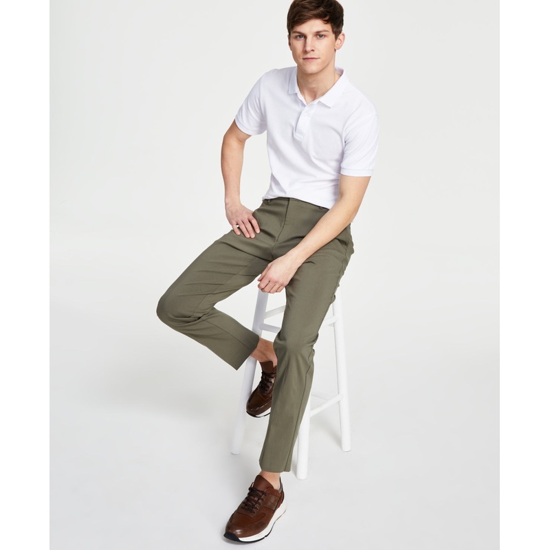 Tommy Hilfiger Mens Modern fit Dress Pants Pants 38 / 34 Green Solid Stretch
