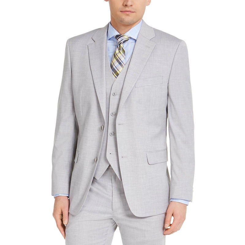 Alfani Men's Classic-Fit Stretch Light Gray Solid Suit Jacket 44L