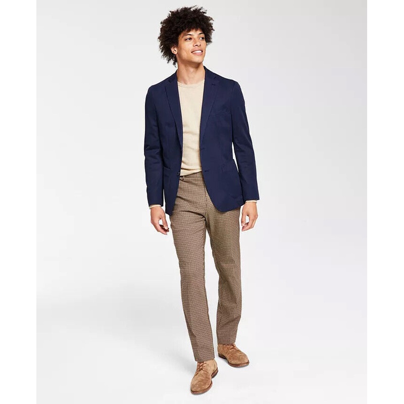 BAR III Men's Blazer Navy 44R Sport Coat Slim-Fit Navy Knit Two Button