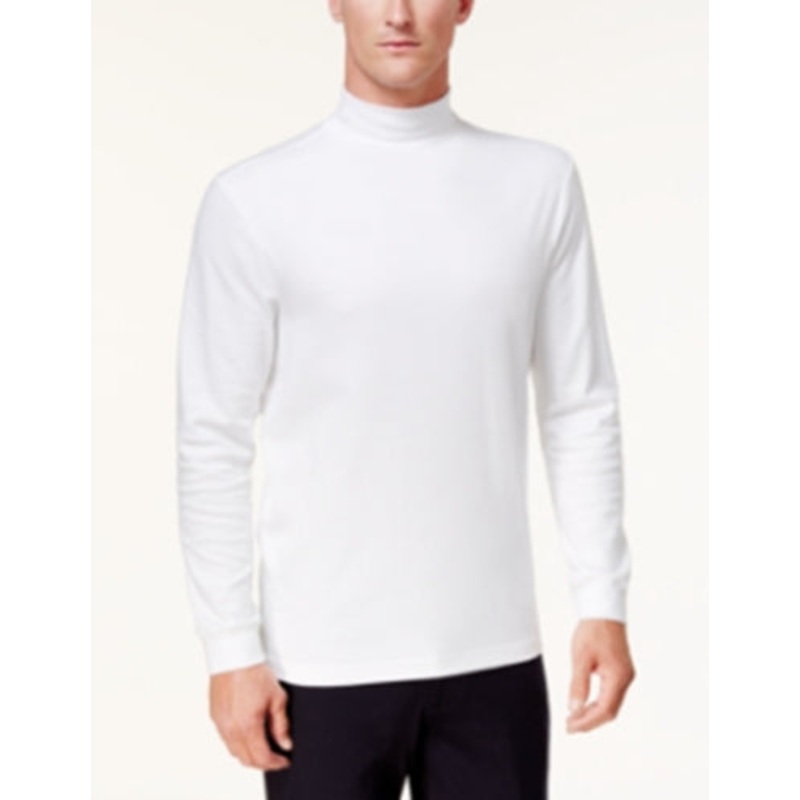 Club Room Men's Solid Mock-Neck Shirt Bright White 2XL