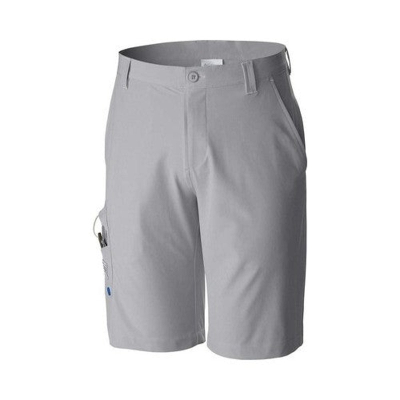 Columbia Mens Regular fit Casual Terminal Tackle Shorts 34 Light Grey Solid