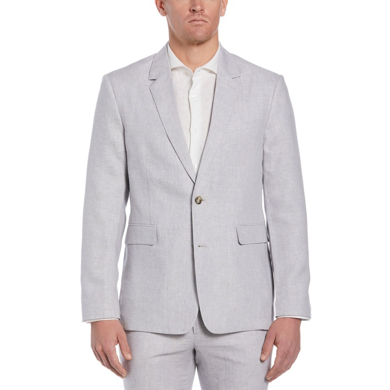 Cubavera Men's Classic-Fit Solid Dlav Linen Sport Coat Sleet Grey Large