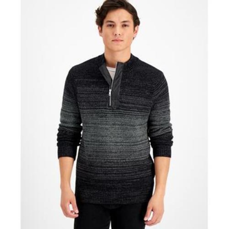 I.N.C. International Concepts Men's Quarter-Zip Ombr Sweater Harbor Grey Small