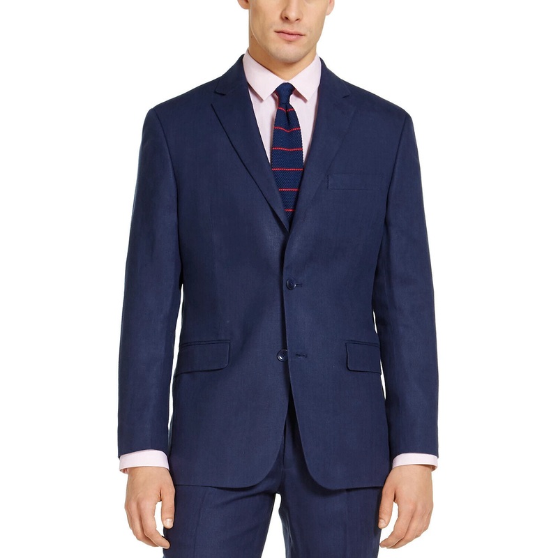 Tommy Hilfiger Men's Modern Fit Linen Sport Coat 44L Navy Blue