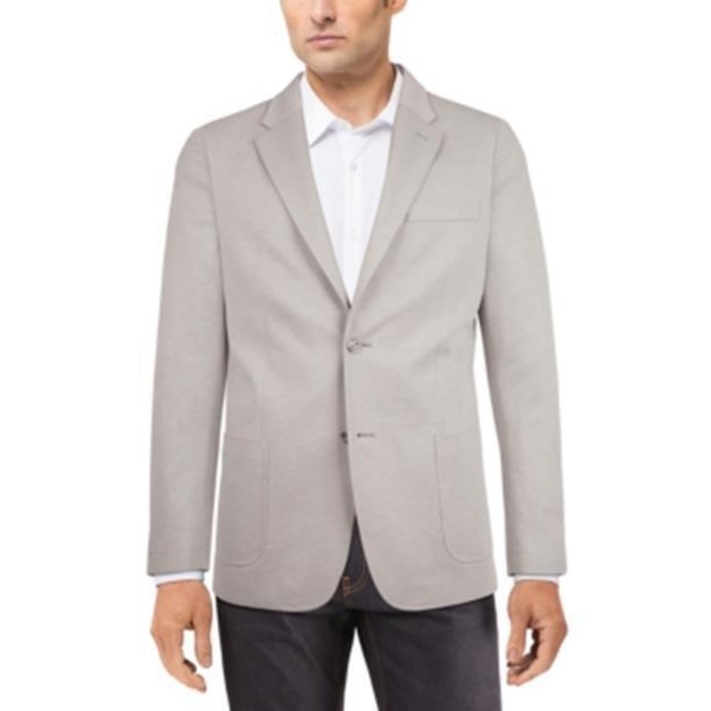 Tommy Hilfiger Men's Modern-Fit Solid Textured Knit Sport Coat Grey 44S