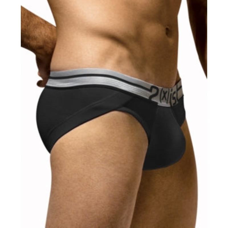 2xist Mens  fit Briefs Underwear XL /  Black Solid