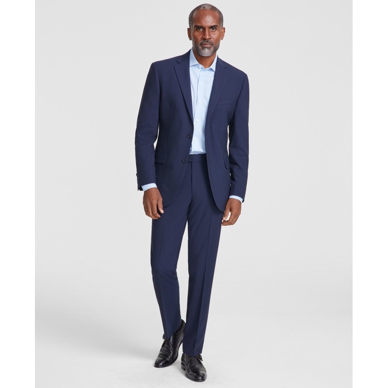 Dkny Men's Modern-Fit Nested 2 Piece Suit 46R / 39 x 32 Navy Blue