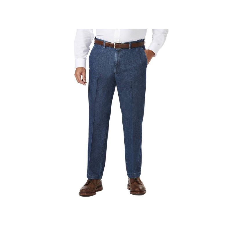 Haggar Mens Classic fit Denim Jeans 48 / 30 Blue Solid
