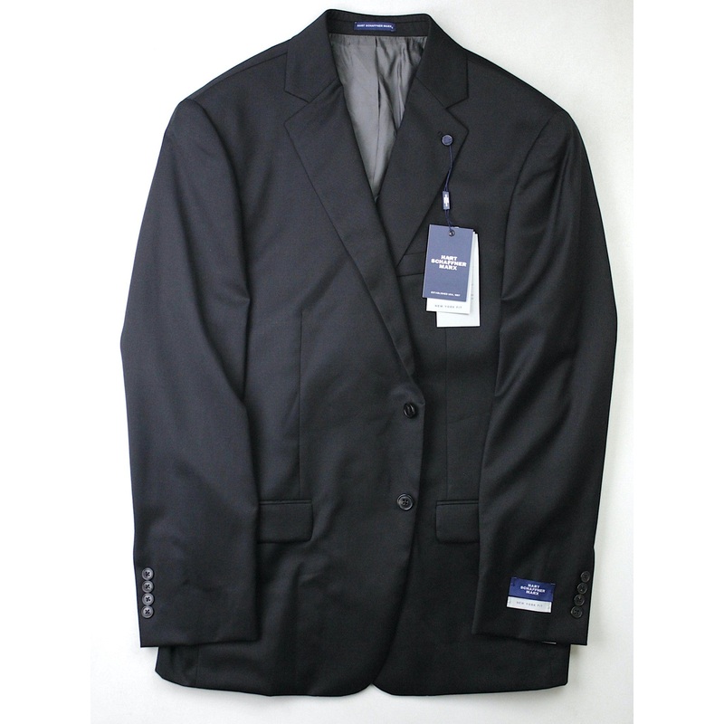 Hart Schaffner Marx New York Soft Classic Fit Suit Jacket Blazer 44R Black