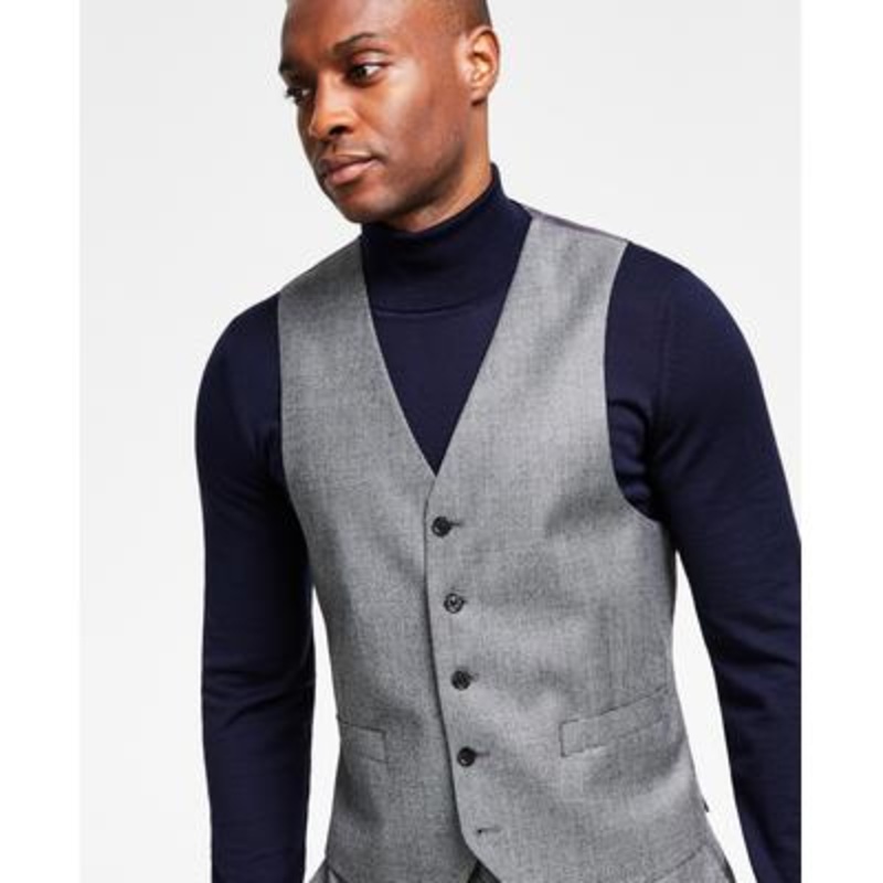 Lauren Ralph Lauren Mens Classic fit Button-Up Suit Vest Medium Grey