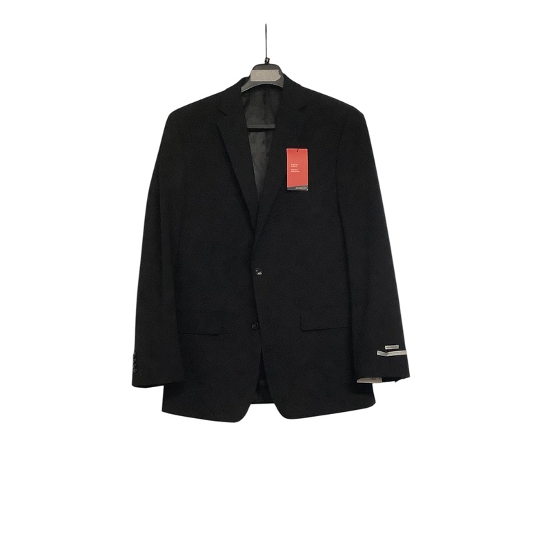 Perry Ellis Men's Modern-Fit Solid Black 2 Piece Suit 40L / 31 x 32