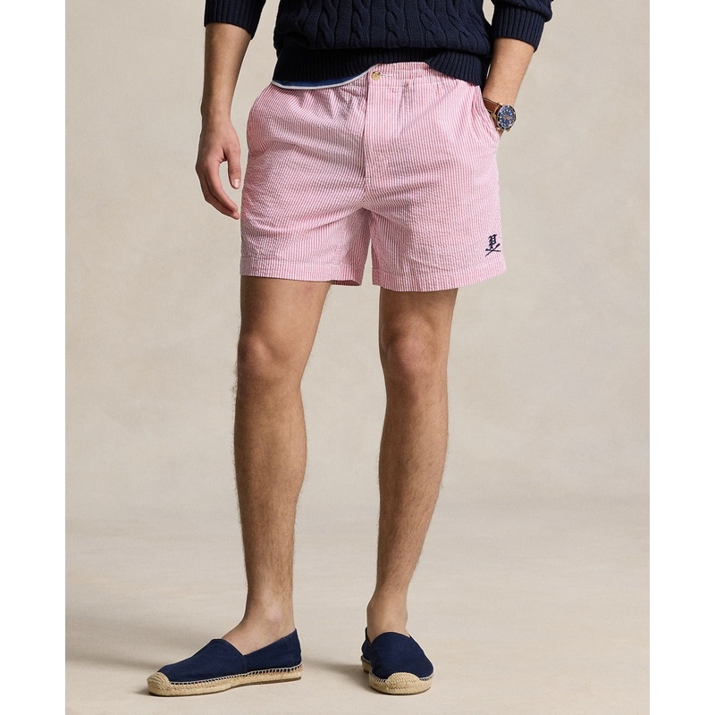 Polo Ralph Lauren 6-Inch Polo Prepster Seersucker Shorts XL Pink Striped