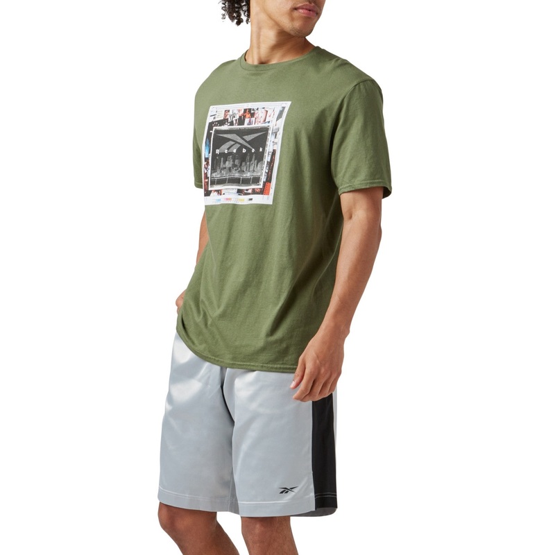 Reebok Mens Regular fit Satin Basketball Shorts Small Grey Solid