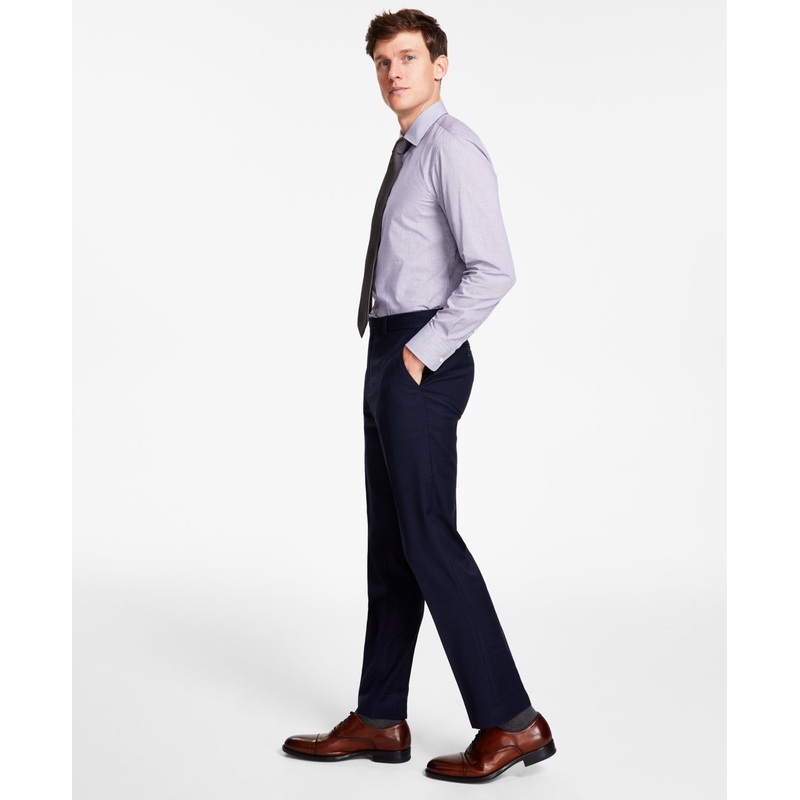 Tommy Hilfiger Mens Modern fit Dress Pants 42 / 30 Blue Plaid Stretch