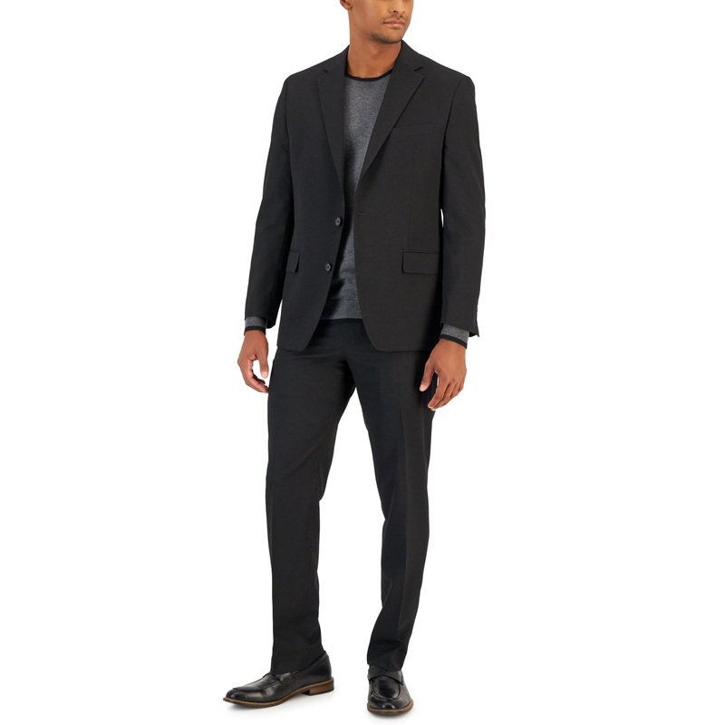 Van Heusen Men's Flex Slim Fit 2 Piece Suit 48R / 39 x 32 Deep Black
