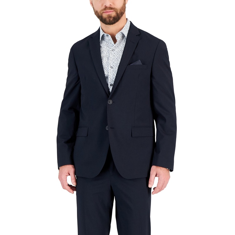 Vince Camuto Mens Slim Fit Superflex Stetch Suit Jacket 46R Navy Blue