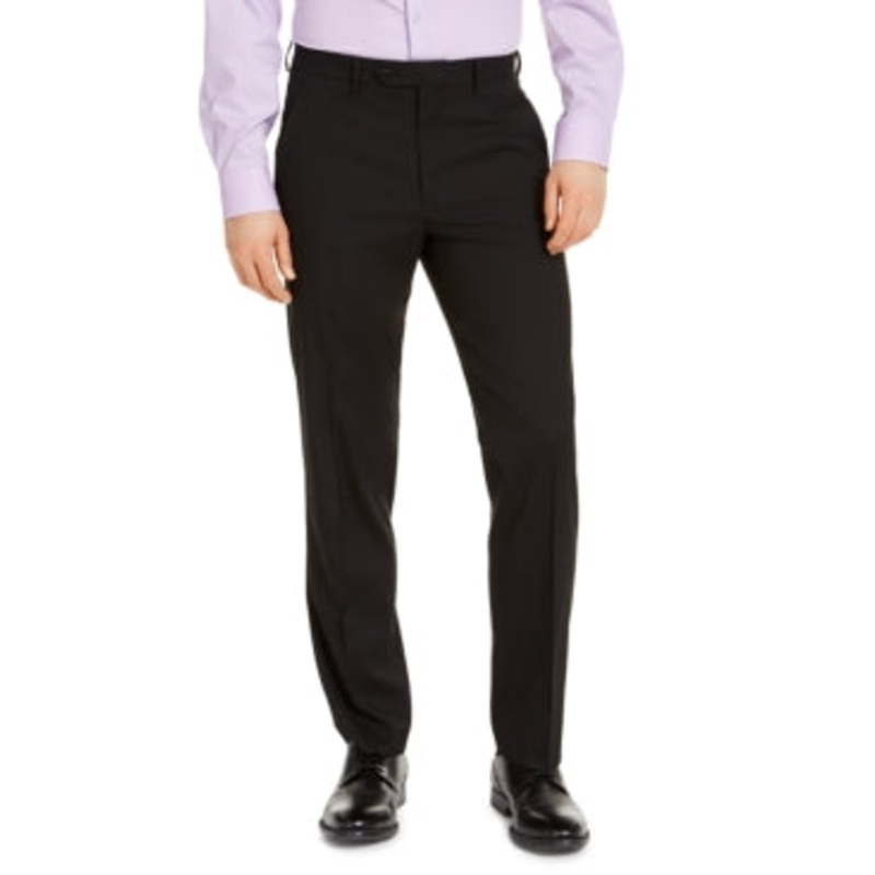 Alfani Mens Classic fit Dress Pants 32 / 30 Black Solid Stretch