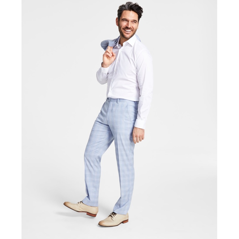 Alfani Mens Slim fit Dress Pants 32 / 30 Light Blue Solid