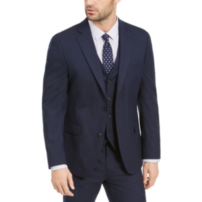 Alfani Mens Slim fit Suit Jacket Blazer 38 R Blue Solid Stretch