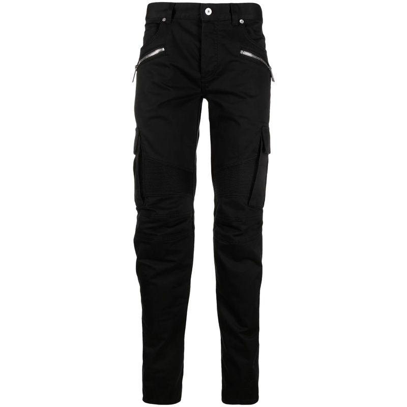 Balmain Mens Cargo zip-detail skinny-leg trousers pants Size 36 black italy