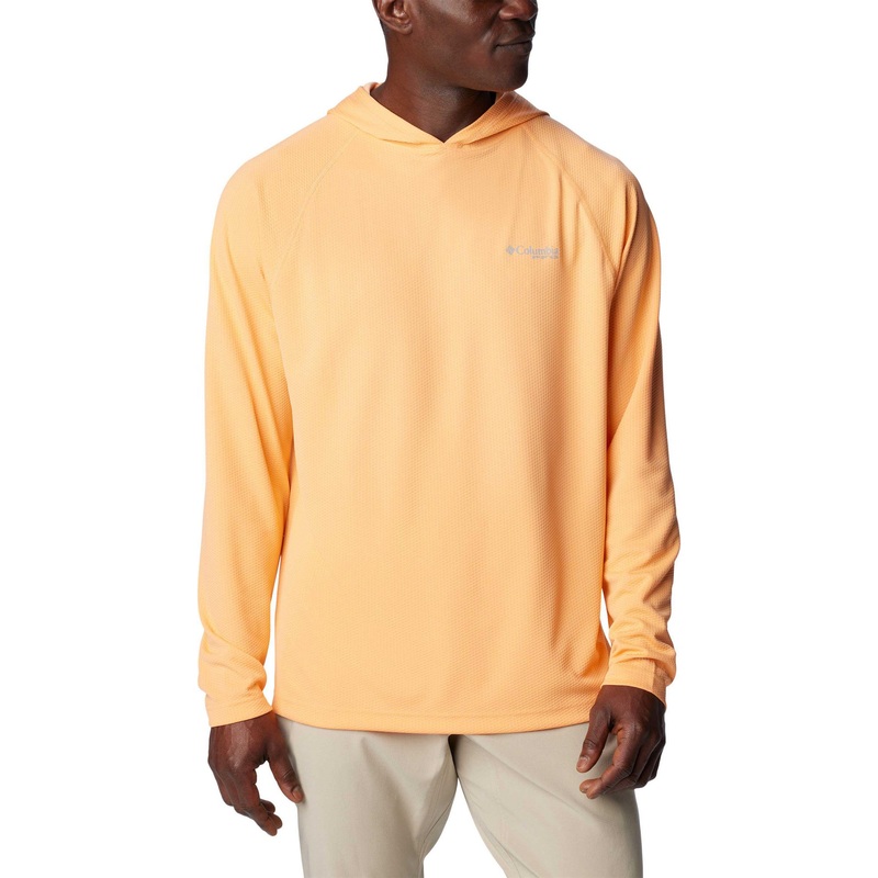 Columbia Mens Regular fit Long Sleeve Hoodie Sweatshirt XL Orange Solid