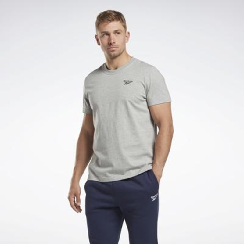 Reebok Mens Regular fit Short Sleeve T-Shirt Shirt Large Grey Solid