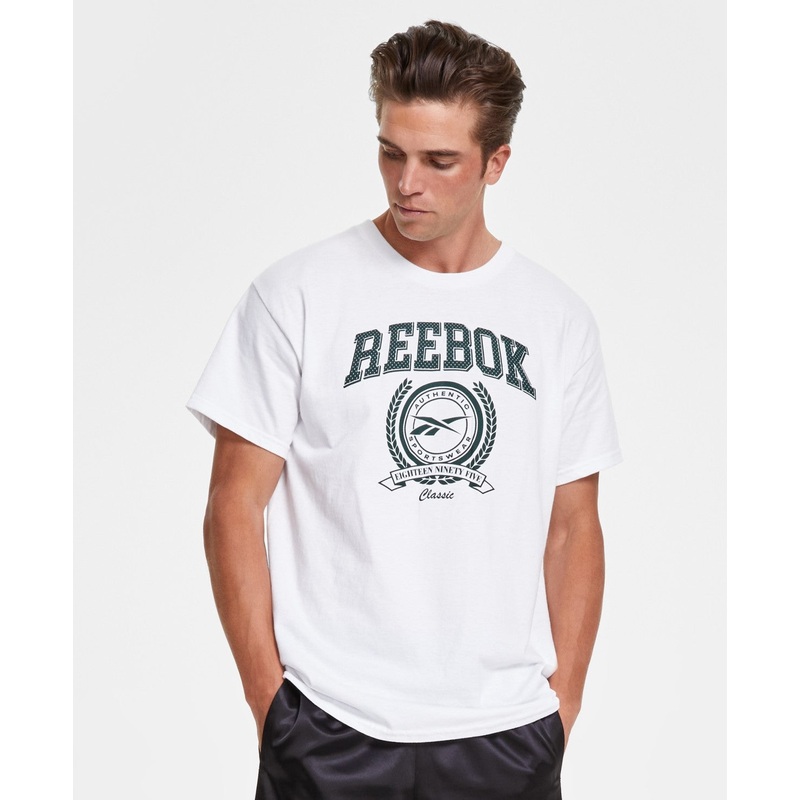 Reebok Mens Regular fit Short Sleeve T-Shirt Shirt XL White Solid