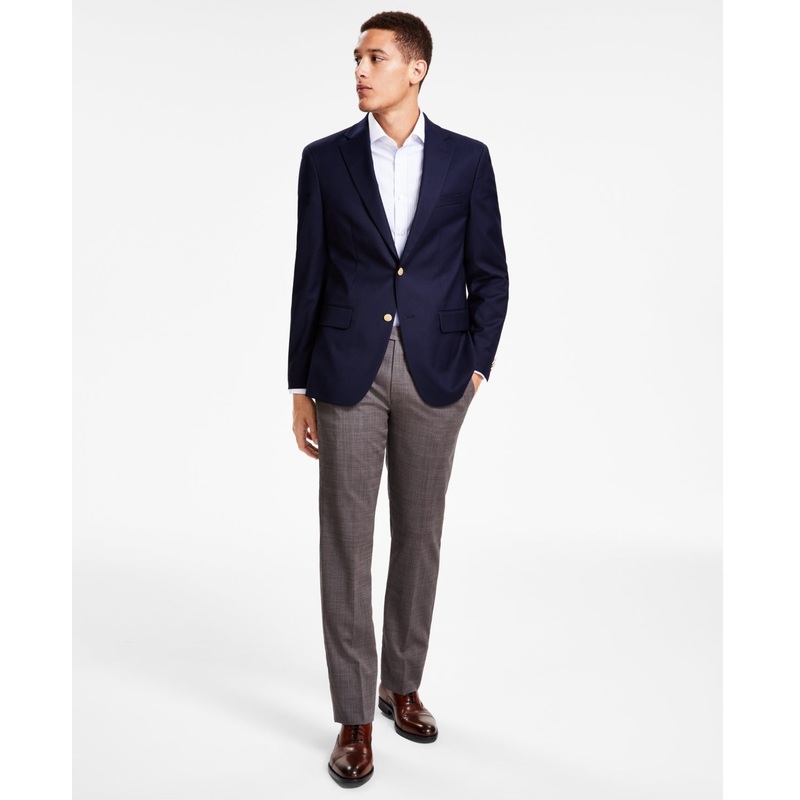 Tommy Hilfiger Mens Modern fit Sport Coat Blazer 50 R Blue Solid