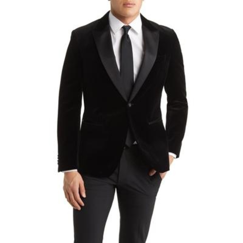 Hugo Boss Mens Slim fit Sport Coat Blazer 46 R Black Solid