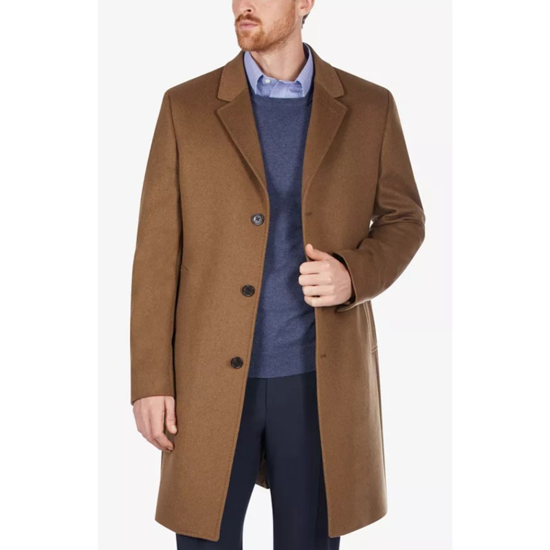 Lauren Ralph Lauren Mens Pure Cashmere Classic fit Overcoat Coat 38 S Brown