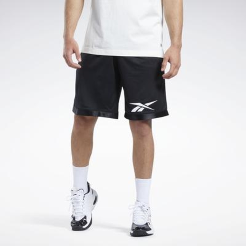 Reebok Mens Regular fit Mesh Basketball Shorts XXL Black Solid