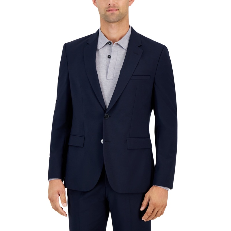 Hugo Boss Mens Modern fit Suit Jacket Blazer 38 R Blue Solid