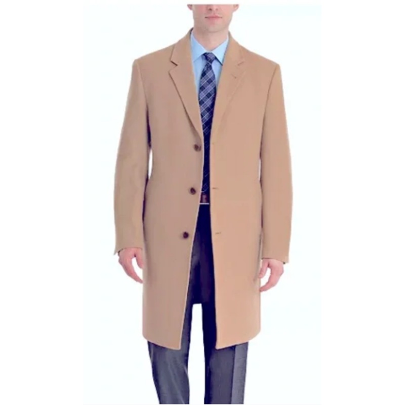 Lauren Ralph Lauren Mens Regular fit Overcoat Coat 44 L Beige Solid
