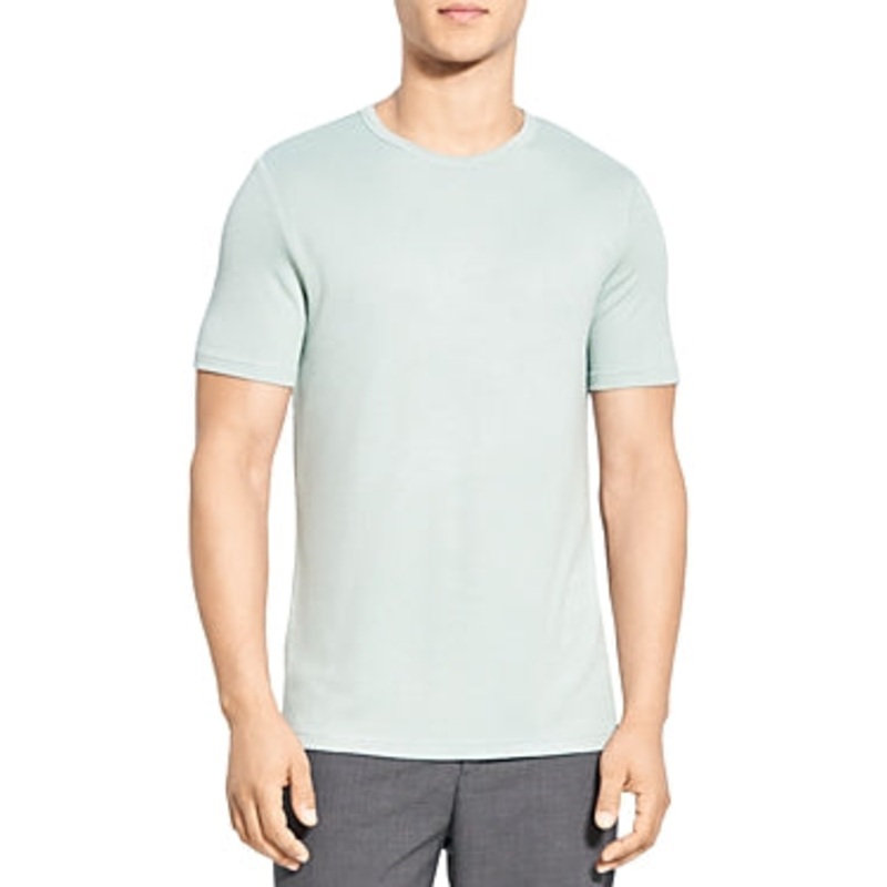 Theory Mens Regular fit Short Sleeve T-Shirt Shirt Medium Blue Solid
