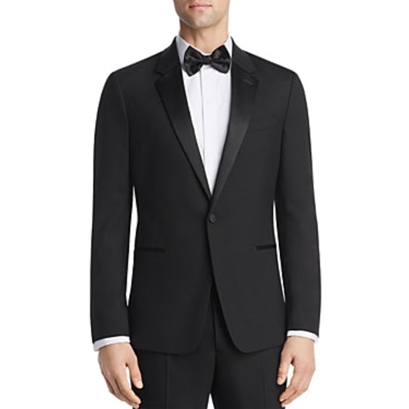 Theory Mens Slim fit Tuxedo Suit Jacket Blazer 38 R Black Solid